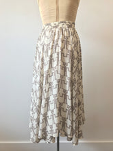 Load image into Gallery viewer, 1980's Silk Tribal Alien All Over Print Skirt by Laise Adzer
