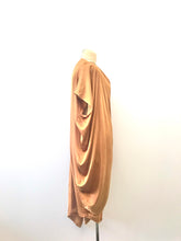Load image into Gallery viewer, 1980's Bronze Silk Asymmetrical Drape Dress by Laise Adzer