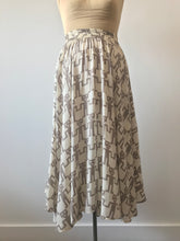 Load image into Gallery viewer, 1980's Silk Tribal Alien All Over Print Skirt by Laise Adzer