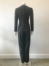 Load image into Gallery viewer, 1980's Black Wool Jumpsuit w/ Leather Collar by Geoffrey Beene