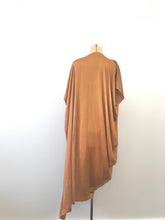 Load image into Gallery viewer, 1980's Bronze Silk Asymmetrical Drape Dress by Laise Adzer
