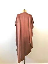 Load image into Gallery viewer, 1980's Coco Brown Silk Asymmetrical Drape Dress by Laise Adzer