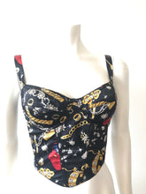 Load image into Gallery viewer, 1990's Silk Status Print Bustier by Nicole Miller