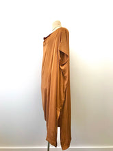 Load image into Gallery viewer, 1980's Bronze Silk Asymmetrical Drape Dress by Laise Adzer