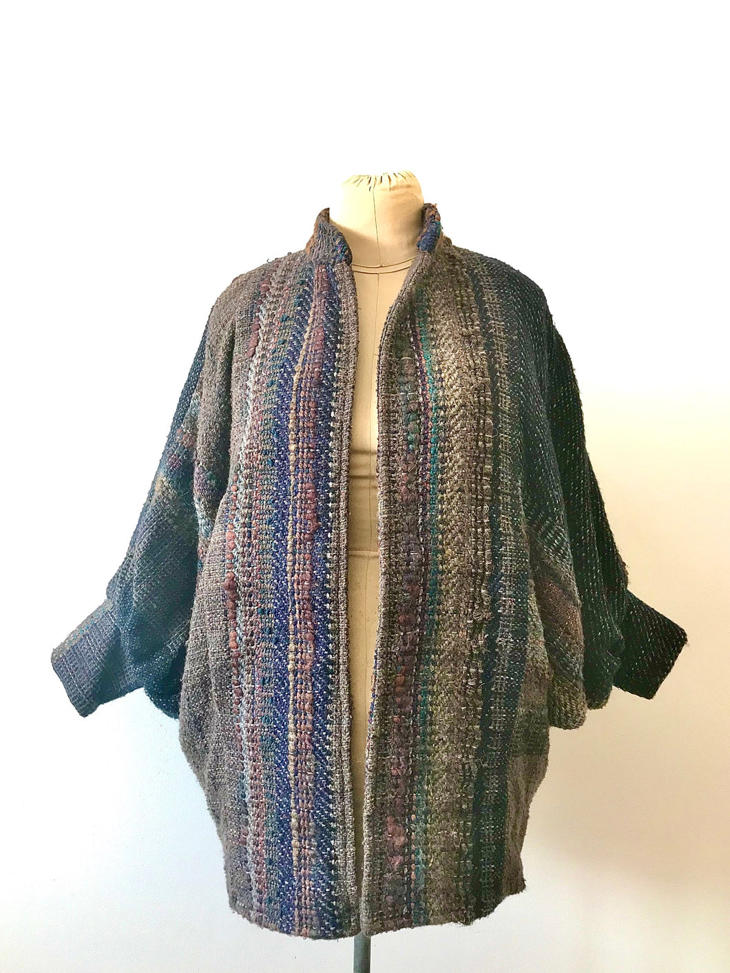 1980's Woven Textural Bat Wing Coat by Jasmine