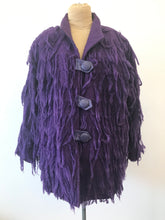 Load image into Gallery viewer, 1980's Purple Hand Woven Fringe Monster Jacket by Crystal