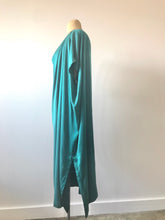 Load image into Gallery viewer, 1980's Teal Silk Asymmetrical Drape Dress by Laise Adzer