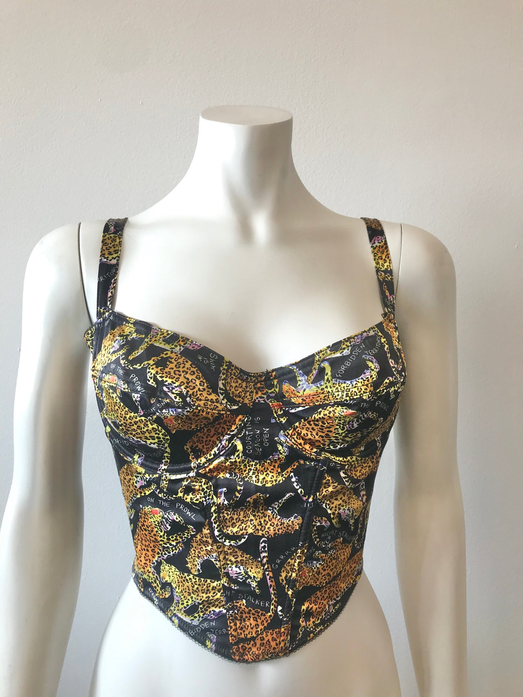 1990's Silk On The Prowl Bustier by Nicole Miller