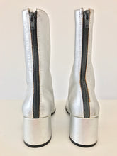 Load image into Gallery viewer, 1990's Silver Leather Go-Go Ankle Boots By BONGO
