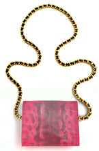 Load image into Gallery viewer, 1980's Hot Pink Snake Print Leather Mini Purse by Arlene LaMarca