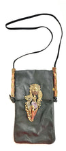 Load image into Gallery viewer, 1980's Black Leather Crystal Wizard Purse by Fancy Nancy
