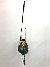 Load image into Gallery viewer, 1980's Black Leather Crystal Bucket Purse by Fancy Nancy