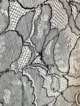 Load image into Gallery viewer, 1930's Black Lace Gown with 3 Dimensional Velvet Roses