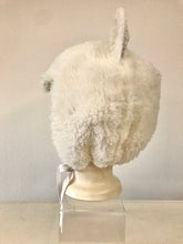 Load image into Gallery viewer, 1980's Handmade Fun Fur White Kitty Cat Bonnet