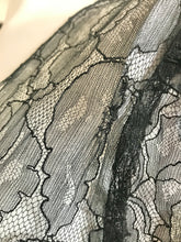 Load image into Gallery viewer, 1930's Black Lace Gown with 3 Dimensional Velvet Roses