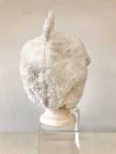 Load image into Gallery viewer, 1980's Handmade Fun Fur White Kitty Cat Bonnet
