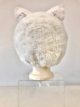 Load image into Gallery viewer, 1980's Handmade Fun Fur White Kitty Cat Bonnet
