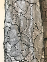 Load image into Gallery viewer, 1930's Black Lace Gown with 3 Dimensional Velvet Roses