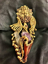 Load image into Gallery viewer, 1980's Black Leather Crystal Wizard Purse by Fancy Nancy