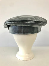 Load image into Gallery viewer, 1980's Leather Biker Cap with Silver Trim