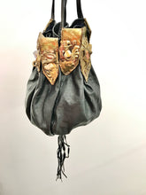 Load image into Gallery viewer, 1980's Black Leather Crystal Bucket Purse by Fancy Nancy