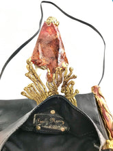 Load image into Gallery viewer, 1980's Black Leather Crystal Wizard Purse by Fancy Nancy