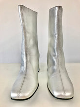 Load image into Gallery viewer, 1990's Silver Leather Go-Go Ankle Boots By BONGO