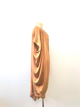 Load image into Gallery viewer, 1980&#39;s Bronze Silk Asymmetrical Drape Dress by Laise Adzer
