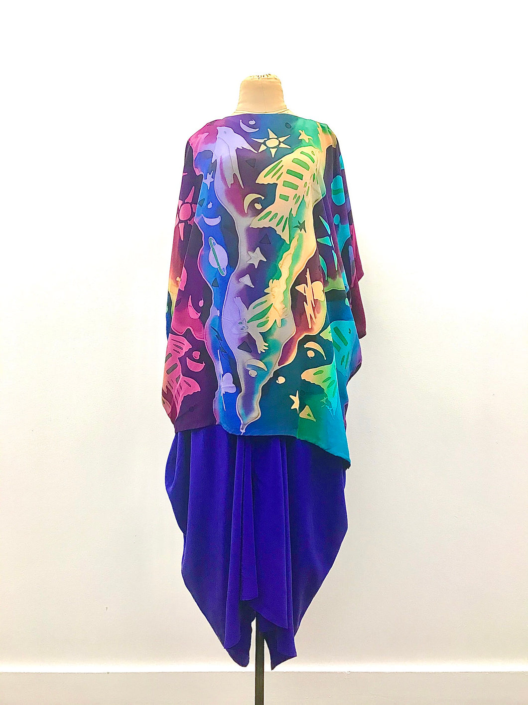 1980's Hand Painted Silk Fantasy Top by Laise Adzer