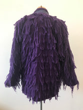 Load image into Gallery viewer, 1980&#39;s Purple Hand Woven Fringe Monster Jacket by Crystal
