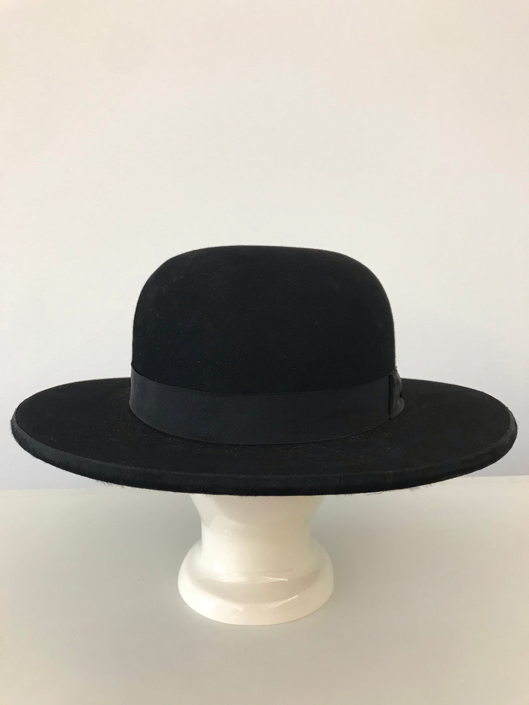 Antique Black Wool Felt Clergyman Style Hat By Scott & Co.