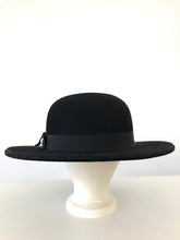 Load image into Gallery viewer, Antique Black Wool Felt Clergyman Style Hat By Scott &amp; Co.
